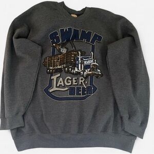 Vintage Swamp Lager Beer Truck Semi Parody Brewery Sweatshirt